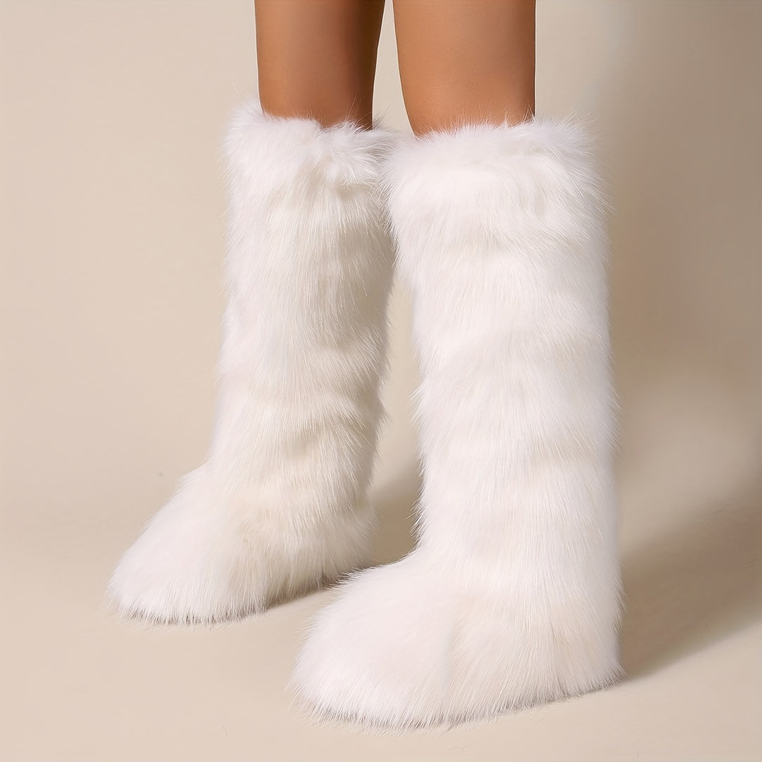 Must-Have Sexy Look Knee-High Faux Fur Women's Boots - Flossy Mom