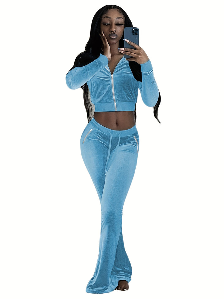 Solid Color Fleece Tracksuits – Sleek & Confident - Flossy Mom