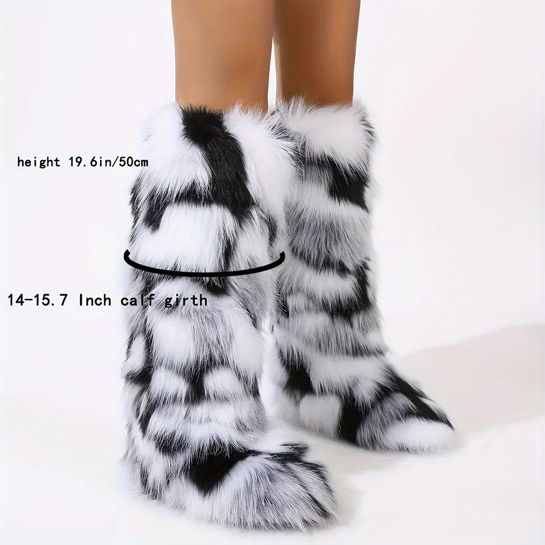 Must-Have Sexy Look Knee-High Faux Fur Women's Boots - Flossy Mom