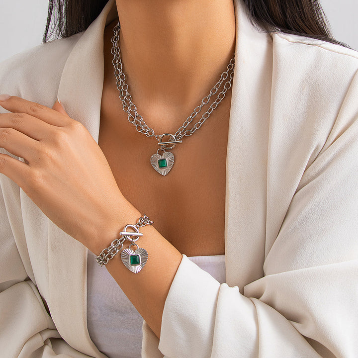 Women's Luxury Diamond Necklace Set