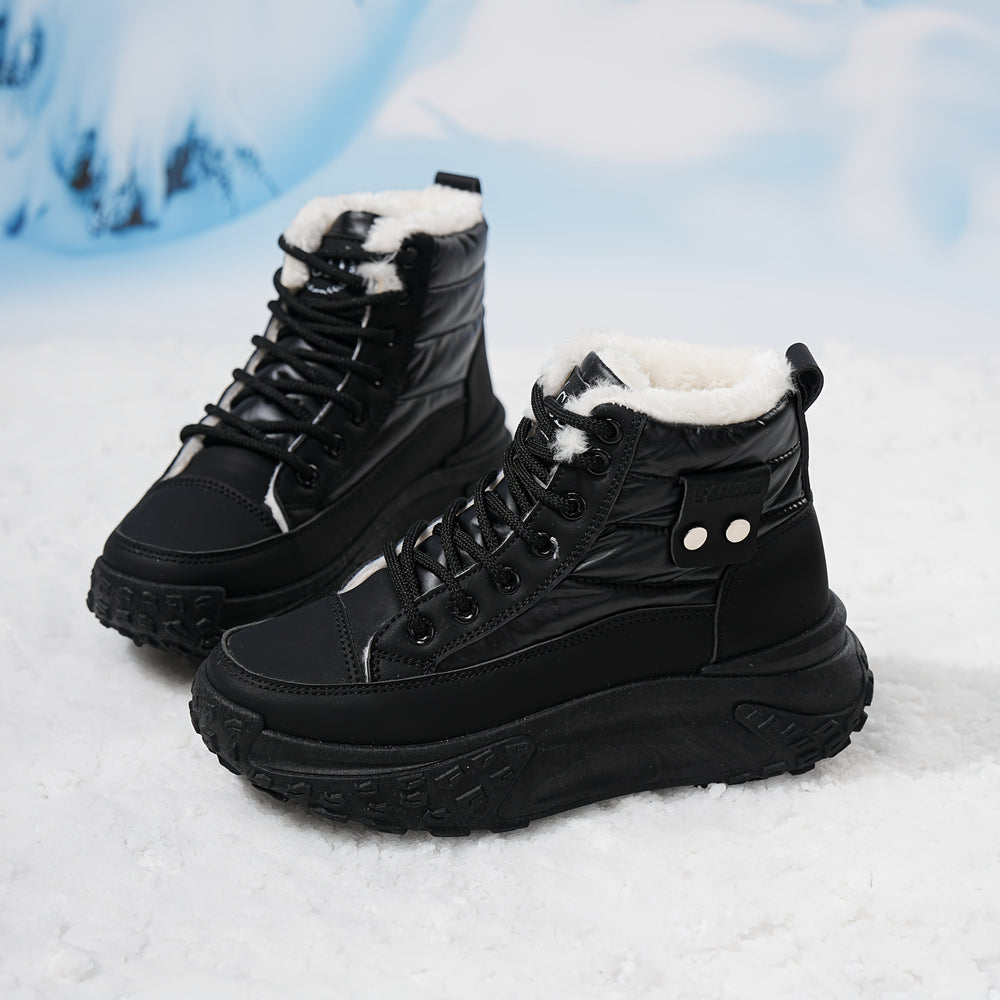 Thickened Plush Fur Lining Women's Snow Boots - Flossy Mom