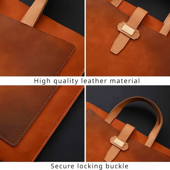 Retro Chic High- quality PU Leather Work Briefcase - Flossy Mom