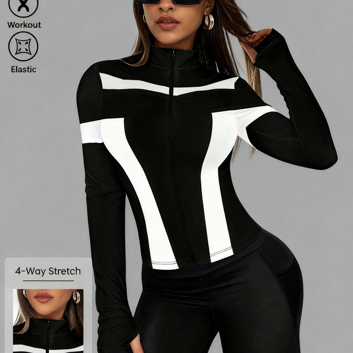 Sporty Zip Hoodie Jackets- Stretchy &amp; Fierce Fit - Flossy Mom