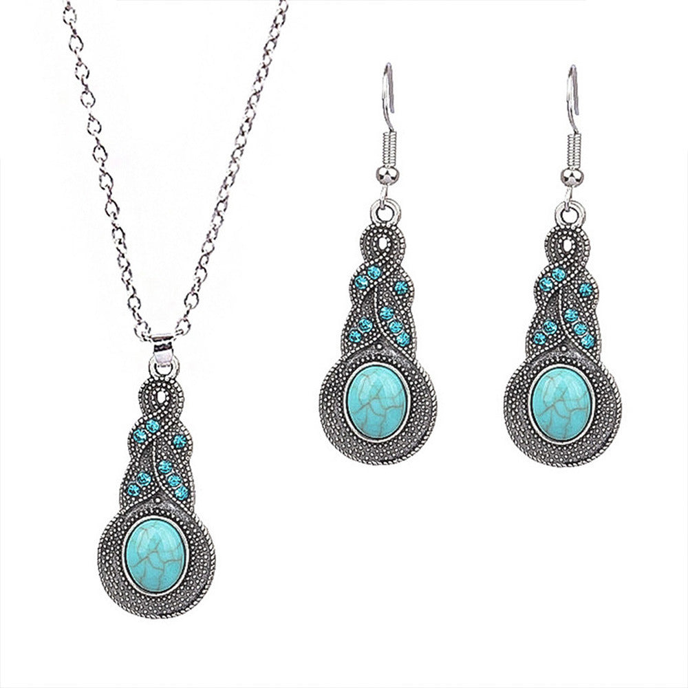 Blue Pendant Jewelry Set  - Timeless Elegance - Flossy Mom