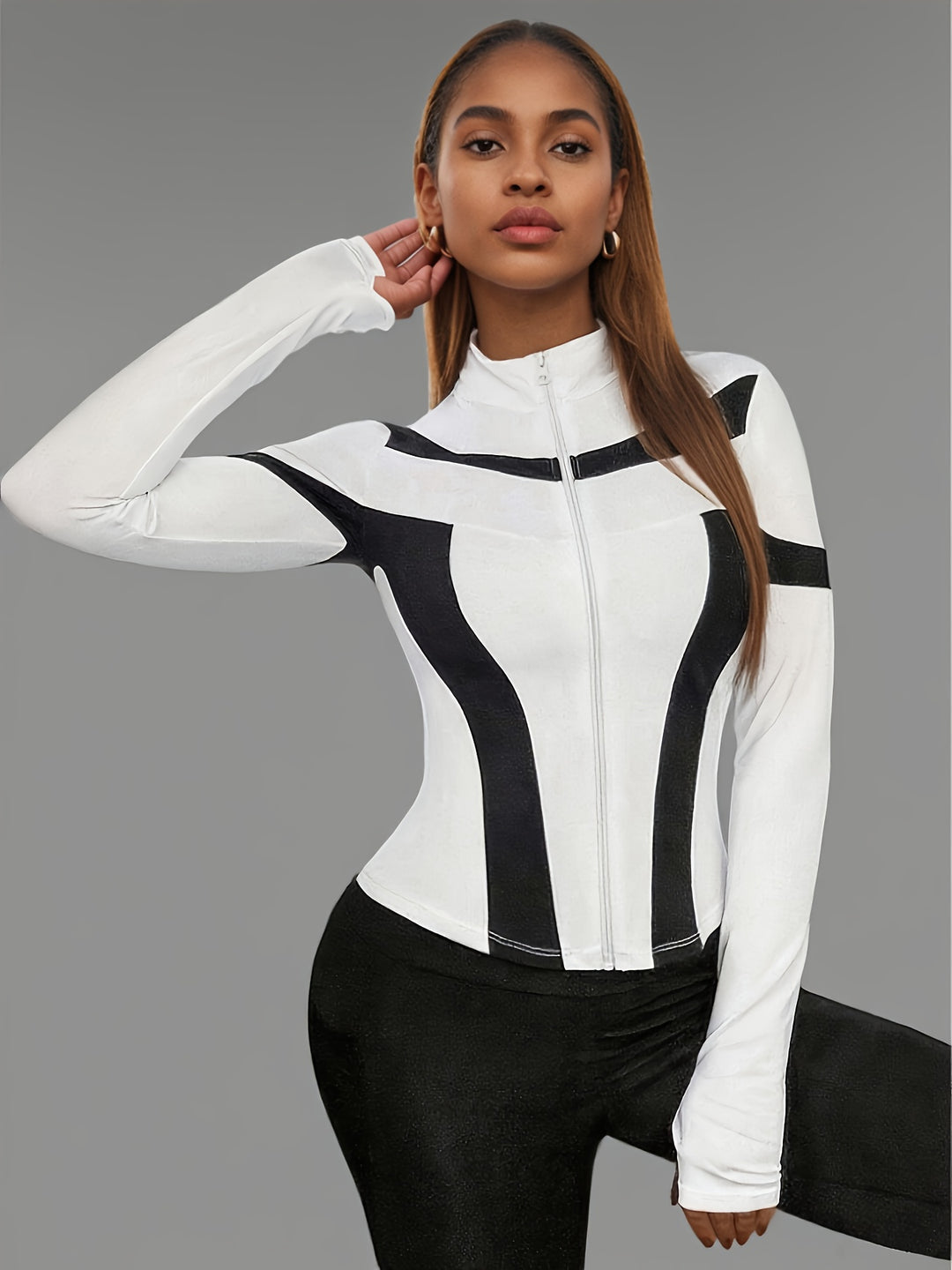 Sporty Zip Hoodie Jackets- Stretchy &amp; Fierce Fit - Flossy Mom