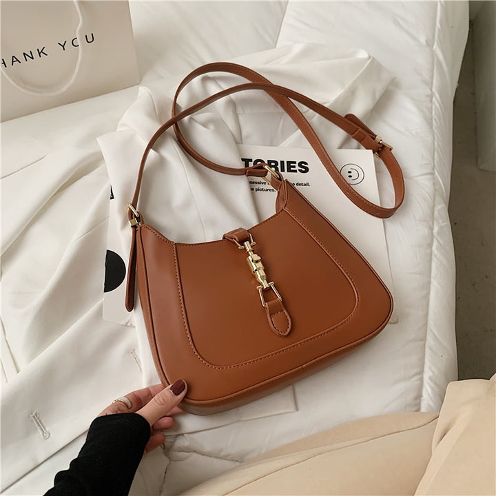 Women's Fashion Crossbody Leather Bag — Versatile Underarm or Shoulder Carry Style