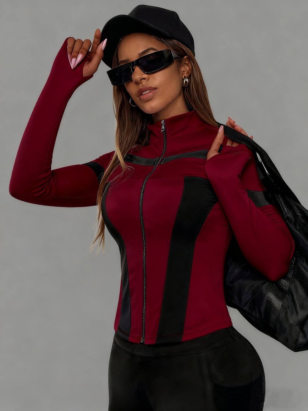 Sporty Zip Hoodie Jackets- Stretchy &amp; Fierce Fit - Flossy Mom