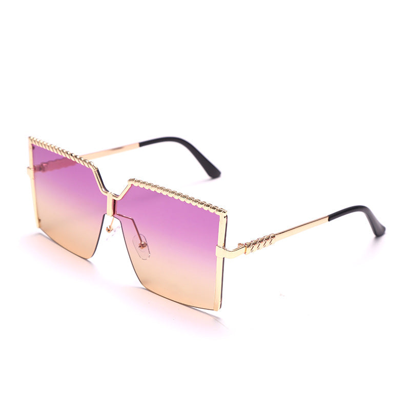 Oversized Square Sunglasses 💋 Retro Frameless - Flossy Mom
