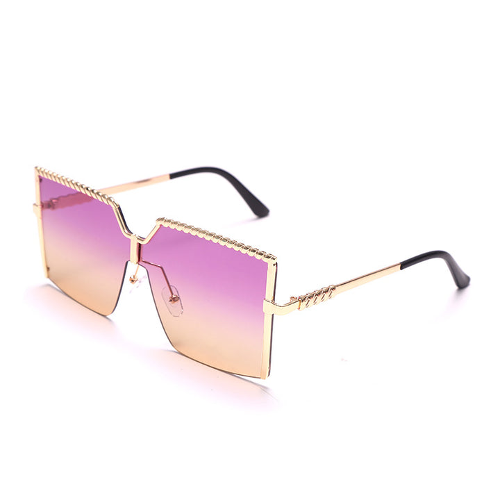 Oversized Square Sunglasses 💋 Retro Frameless - Flossy Mom