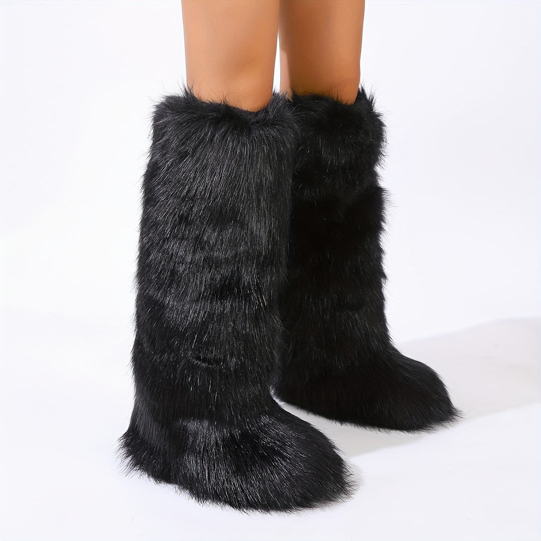Must-Have Sexy Look Knee-High Faux Fur Women's Boots - Flossy Mom