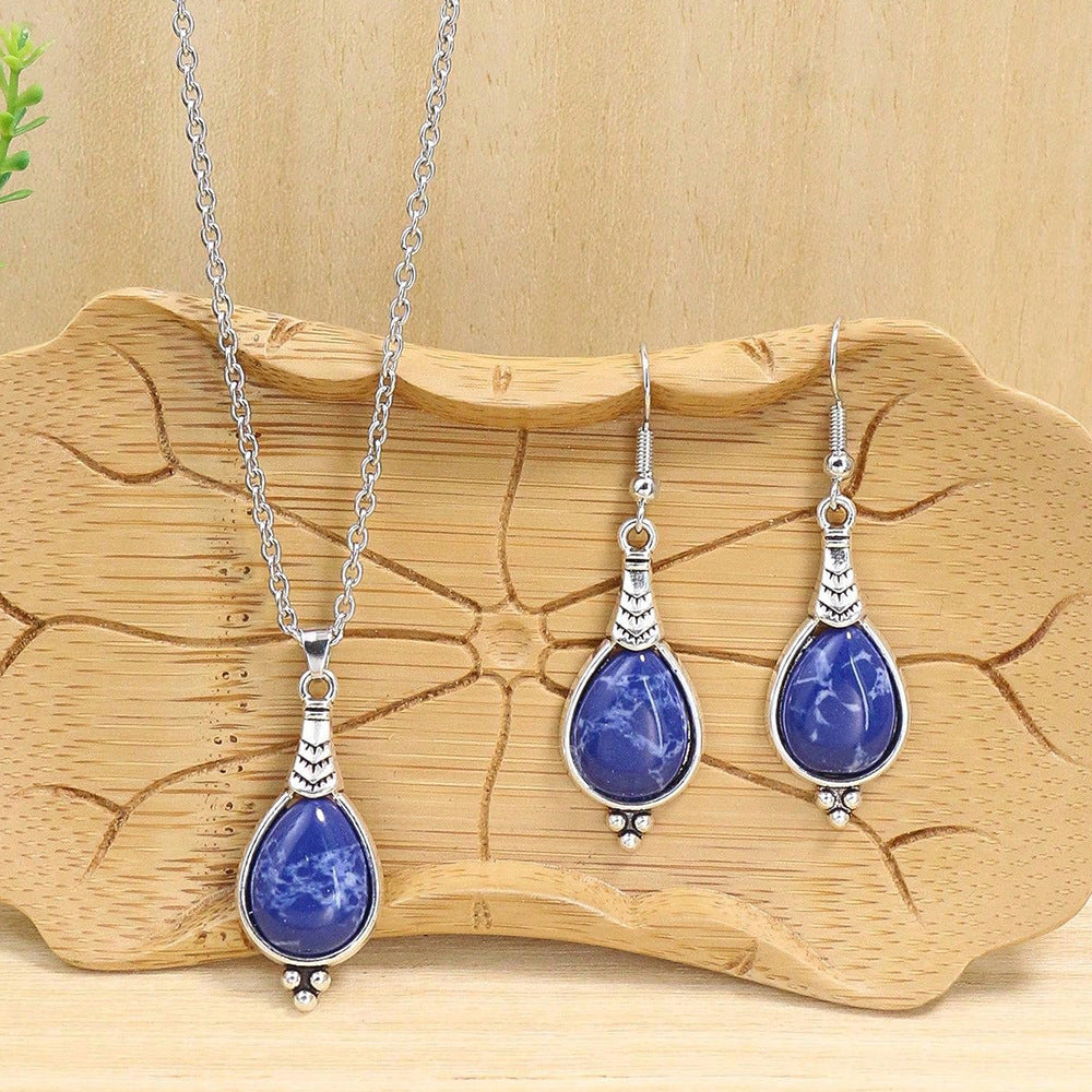 Blue Pendant Jewelry Set  - Timeless Elegance - Flossy Mom