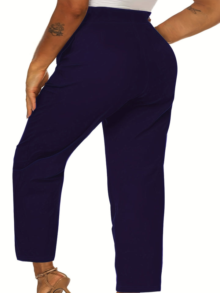 All-Day Comfort Mid-Stretch Straight Leg Plus Size Fit Pants - Flossy Mom