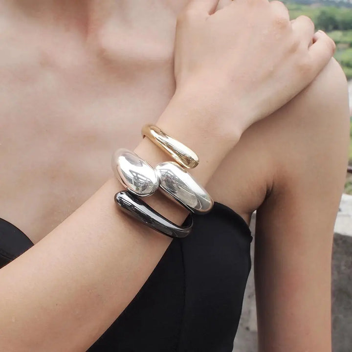 Alloy Cuff Opening Rough Women Bracelet