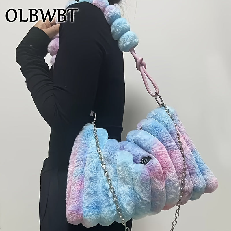 Street-Chic Large Chain-Link Soft Plush Handbags - Flossy Mom