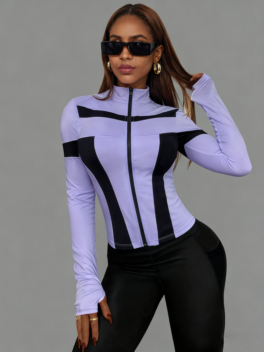 Sporty Zip Hoodie Jackets- Stretchy &amp; Fierce Fit - Flossy Mom