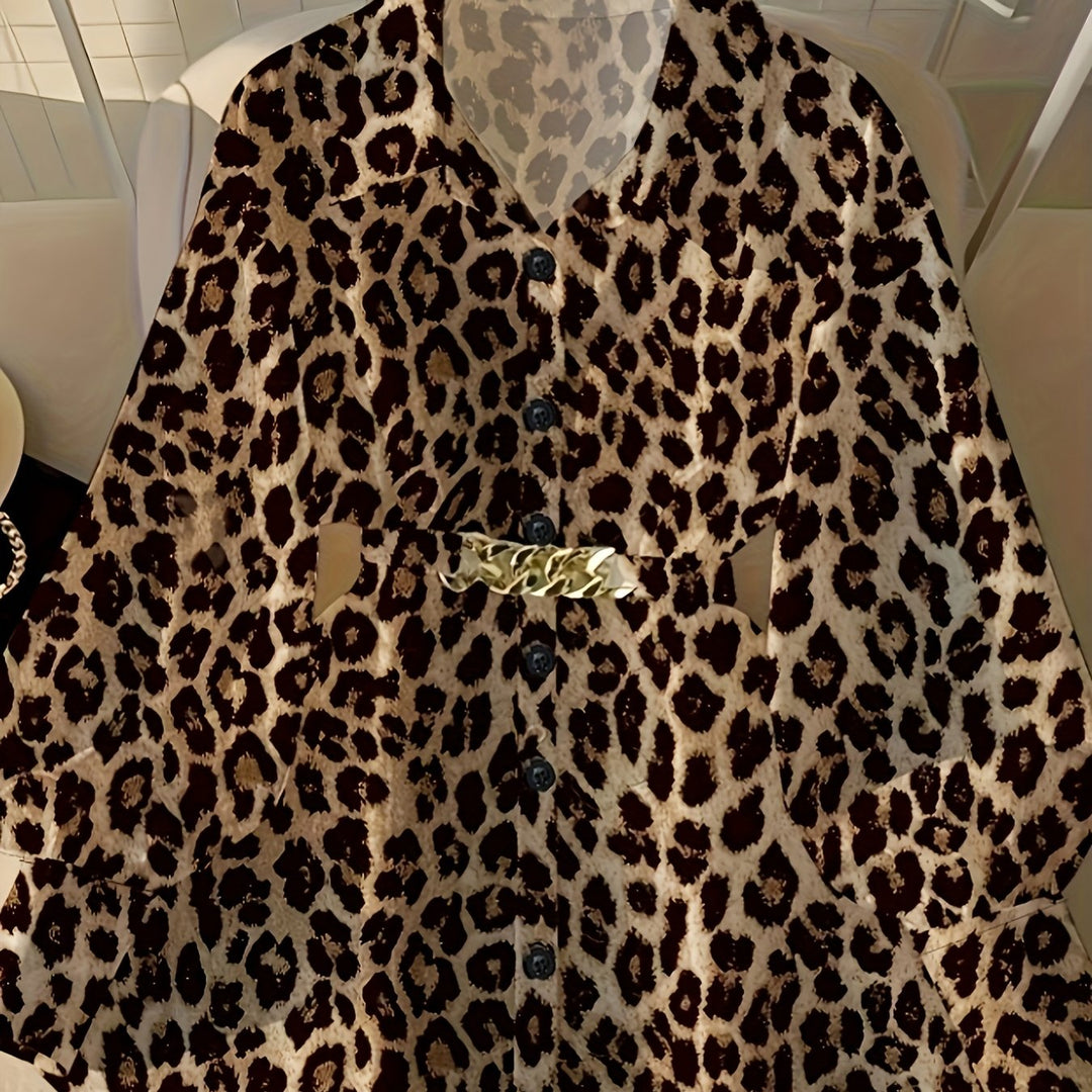 Dollish Long Sleeve Buttons Collar Office Shirts with Metallic Belt - Flossy Mom