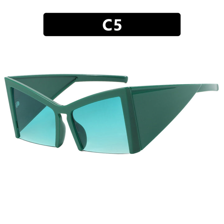 Modern Y2K Muse Oversized Half Concave Sunglasses - Flossy Mom