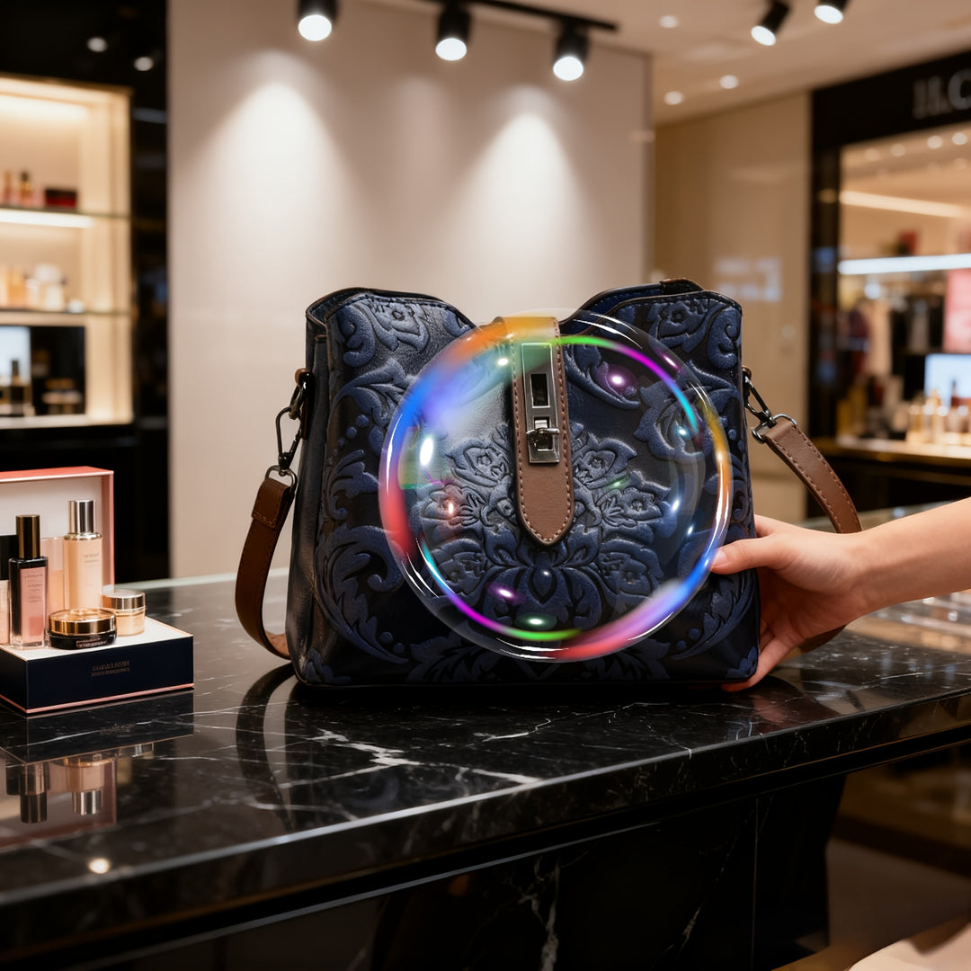 Glam Floral Print Handle Strap PU Leather Handbags - Flossy Mom