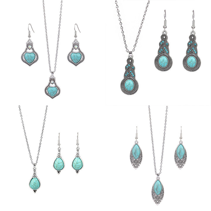 Blue Pendant Jewelry Set  - Timeless Elegance - Flossy Mom