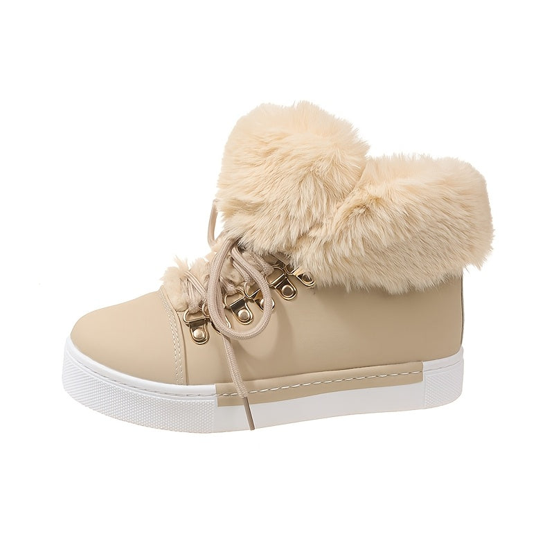 Warm Soft Fur Snow Sneakers - Stylish Comfort - Flossy Mom