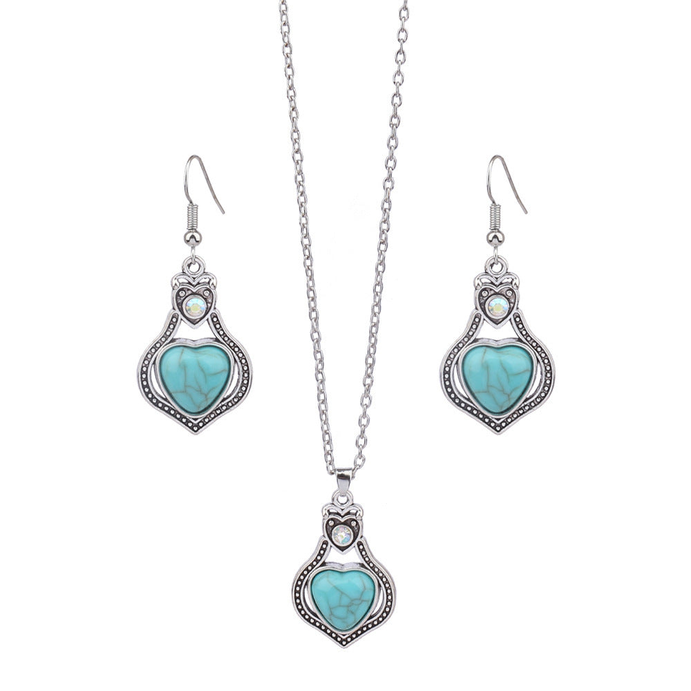 Blue Pendant Jewelry Set  - Timeless Elegance - Flossy Mom