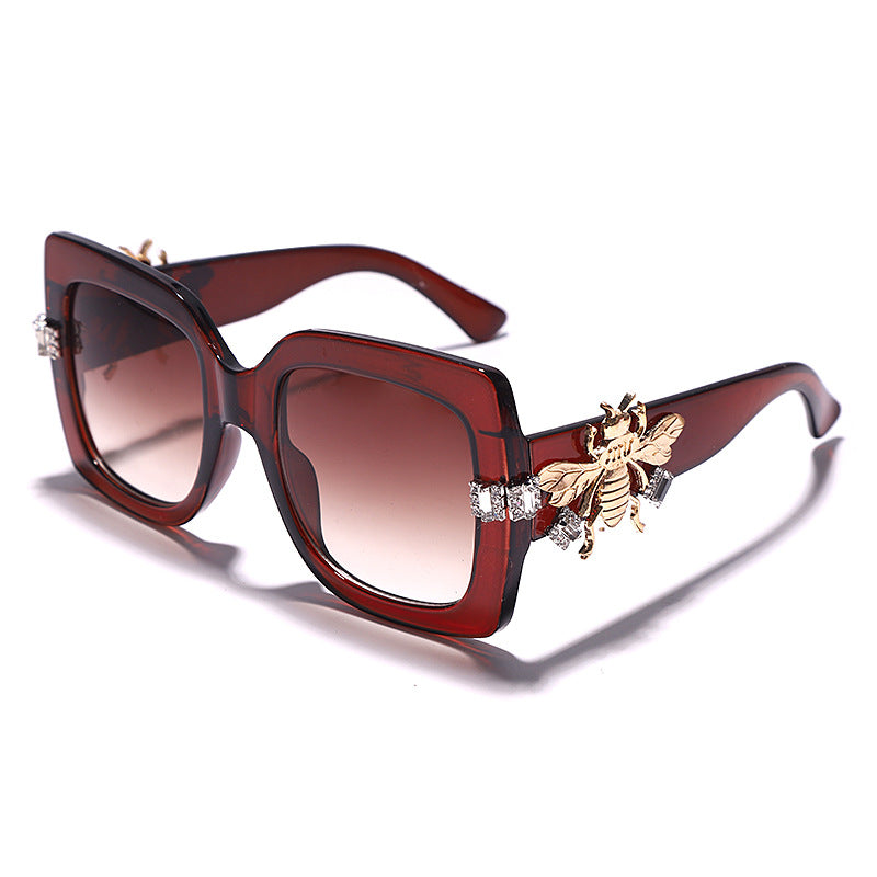 Bee Chic Retro Big Square Frame Diamonds Sunglasses - Flossy Mom