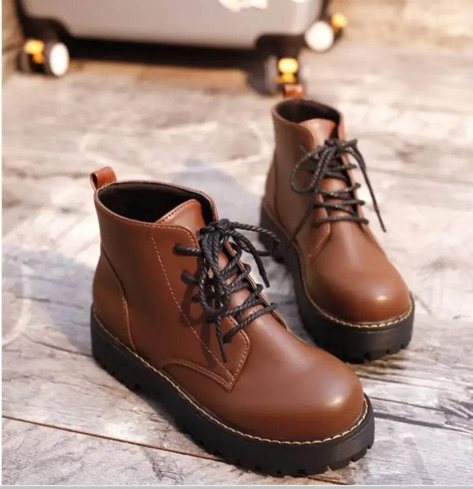 Women's Warm Insulated Platform Ankle Boots In Brown — Cozy Winter Style