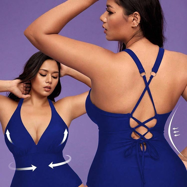 Supportive Plus Size Women's Blue Swimsuits & Sexy Bathing Suits
