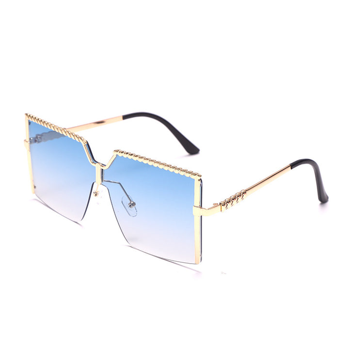 Oversized Square Sunglasses 💋 Retro Frameless - Flossy Mom