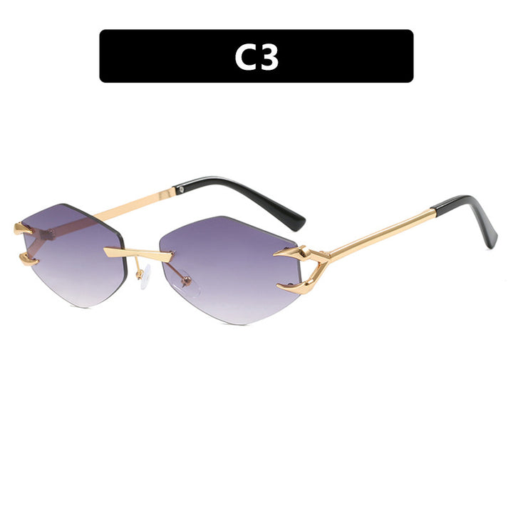 Shady Vibes Frameless Polygon Metal Sunglasses - Flossy Mom