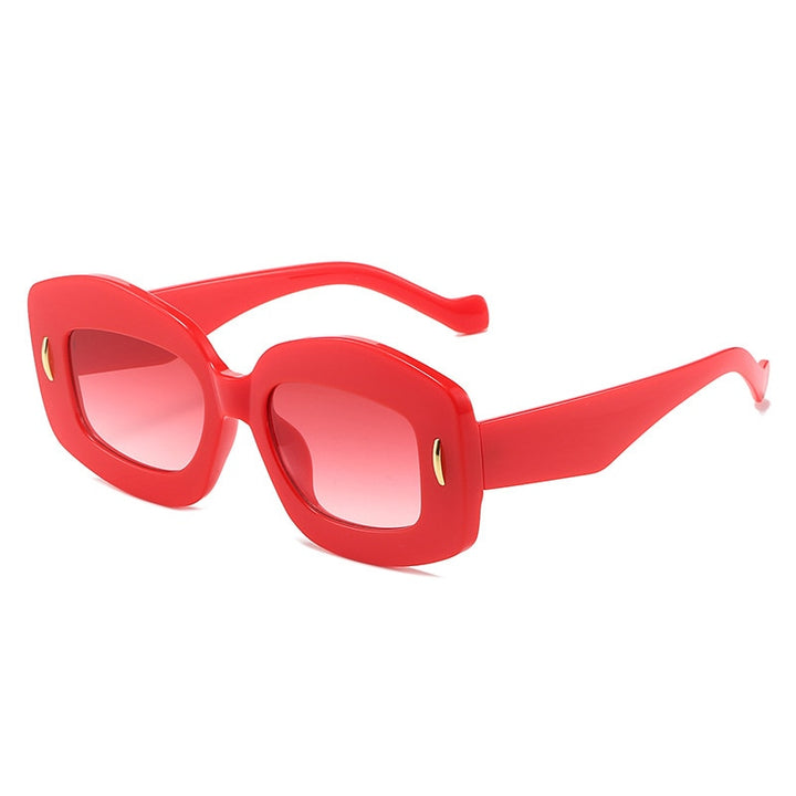 Goose Egg Square Rivet Cat Eye Sunglasses