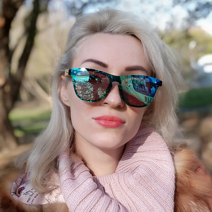 Vintage Wooden Sunglasses 🌿 Stylish Cat Eye Frame - Flossy Mom