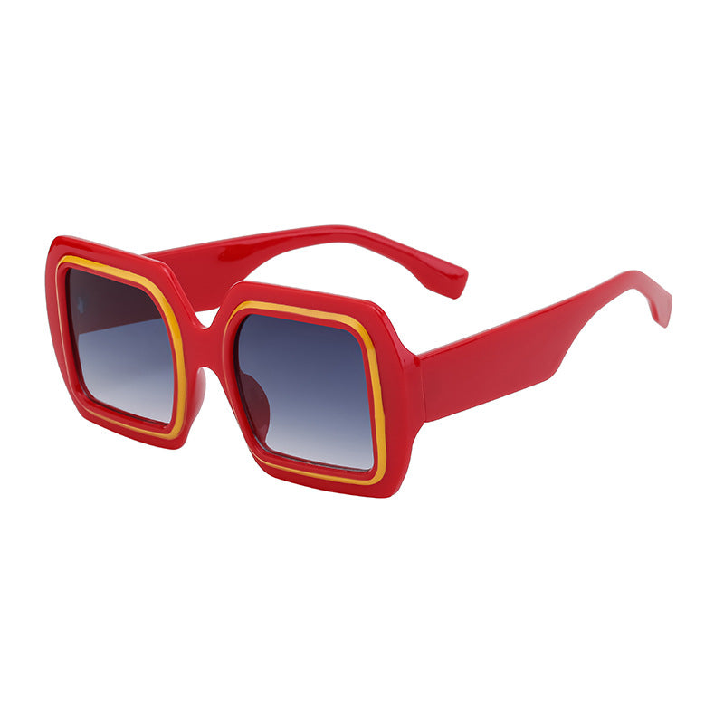 Y2K Street Baddie Oversize Two-Tone Square Sunglasses