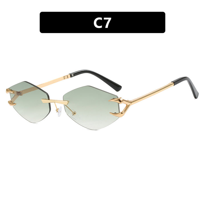 Shady Vibes Frameless Polygon Metal Sunglasses - Flossy Mom