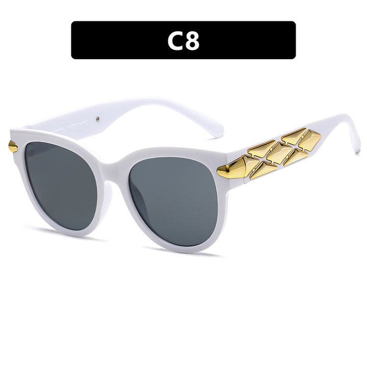 Sleek Modern Sunglasses 💋 Metal Cat Eye Frame - Flossy Mom