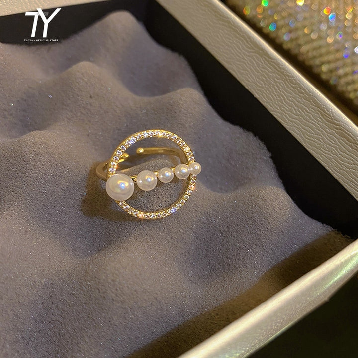 Women's Gothic Pearl Open Ring