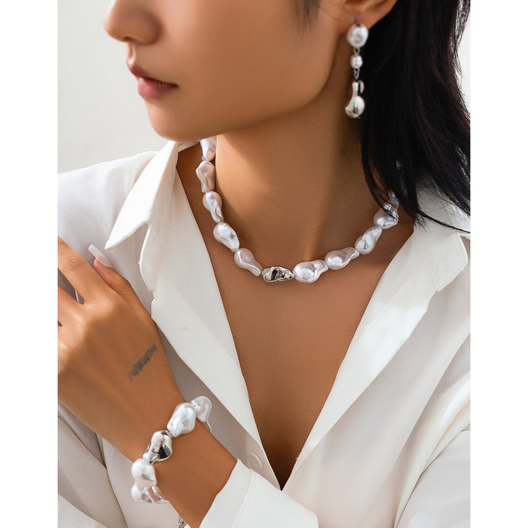 Romantic French Pearl Tassel Necklace Set