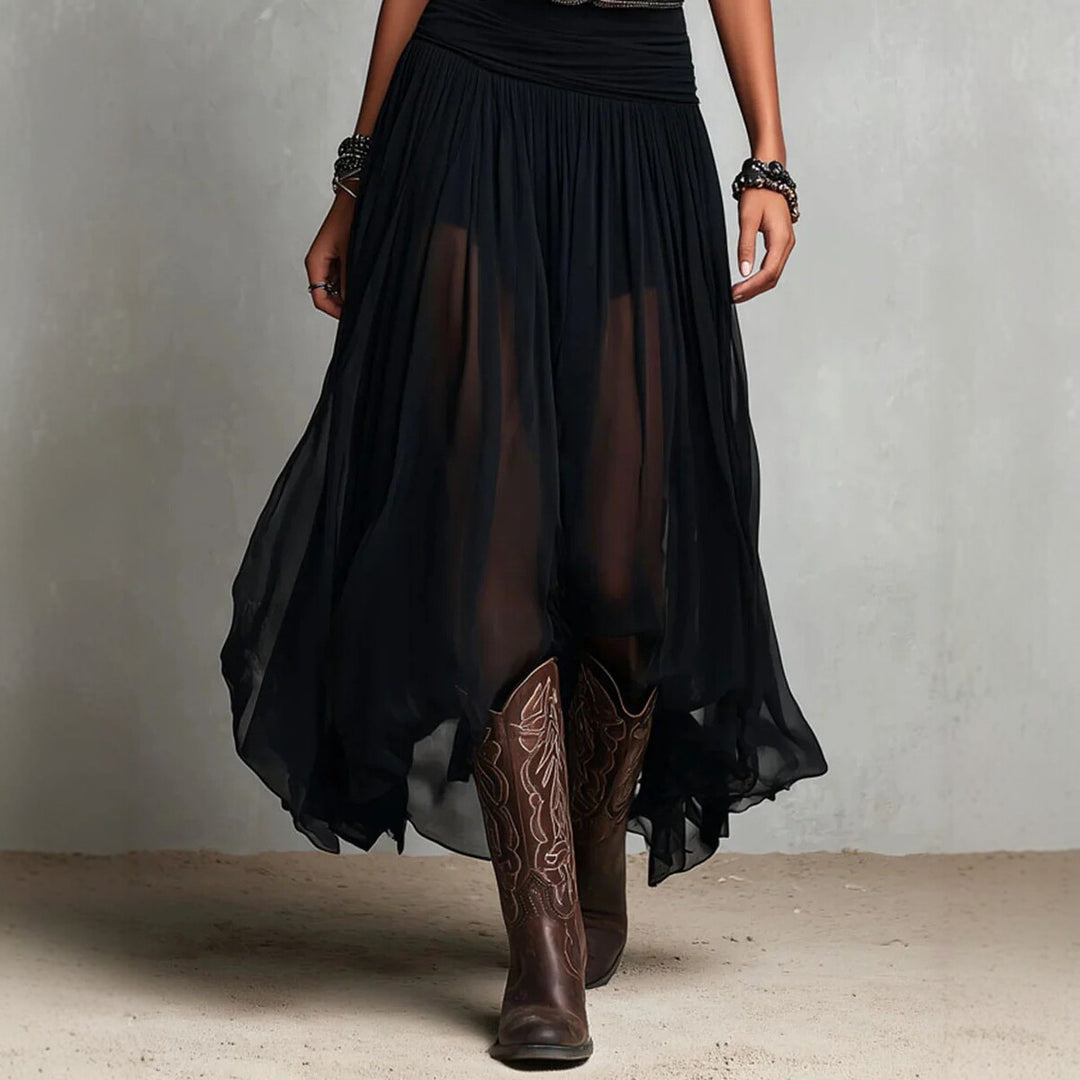 Women's Sexy Black Mesh Bodycon Maxi Dress