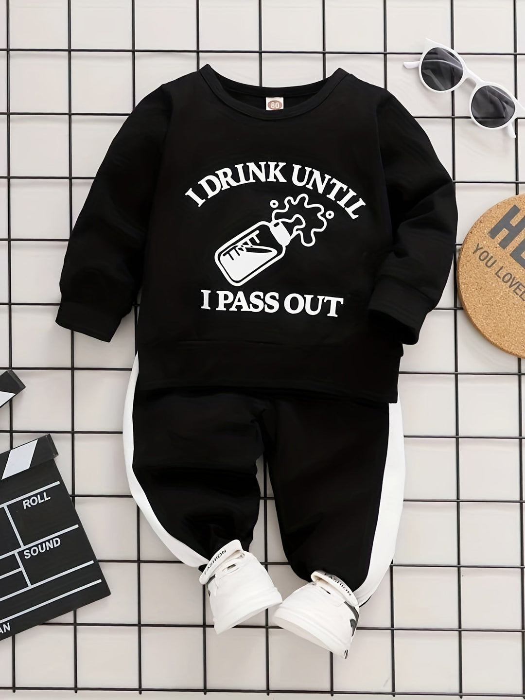 Babies Funny I Drank Till Pass Out Print Long Sleeve Pullover and Pants Gen U Us Products