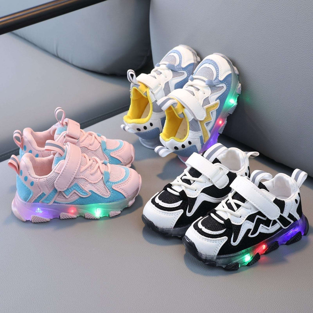 Baby Boys & Girls Led Luminous Light Leather Mesh First Walker Sneakers Gen U Us Products