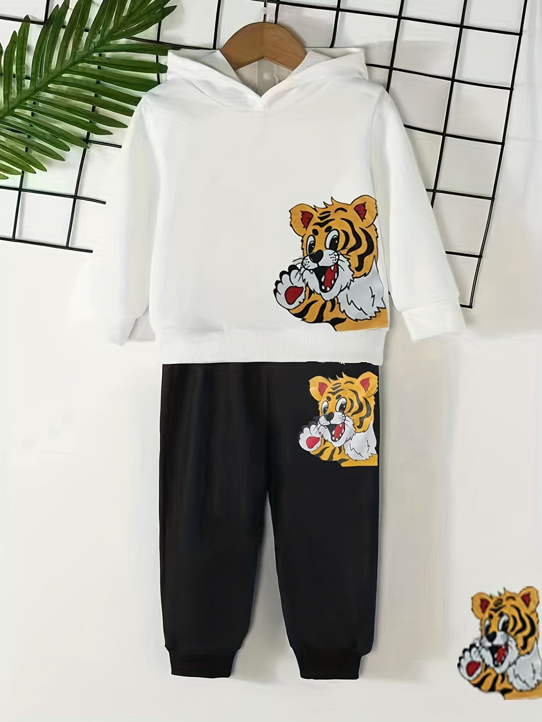 Baby Toddler Baby Hooded Long Sleeve Pullover and Pants with Cute Tiger Print Gen U Us Products