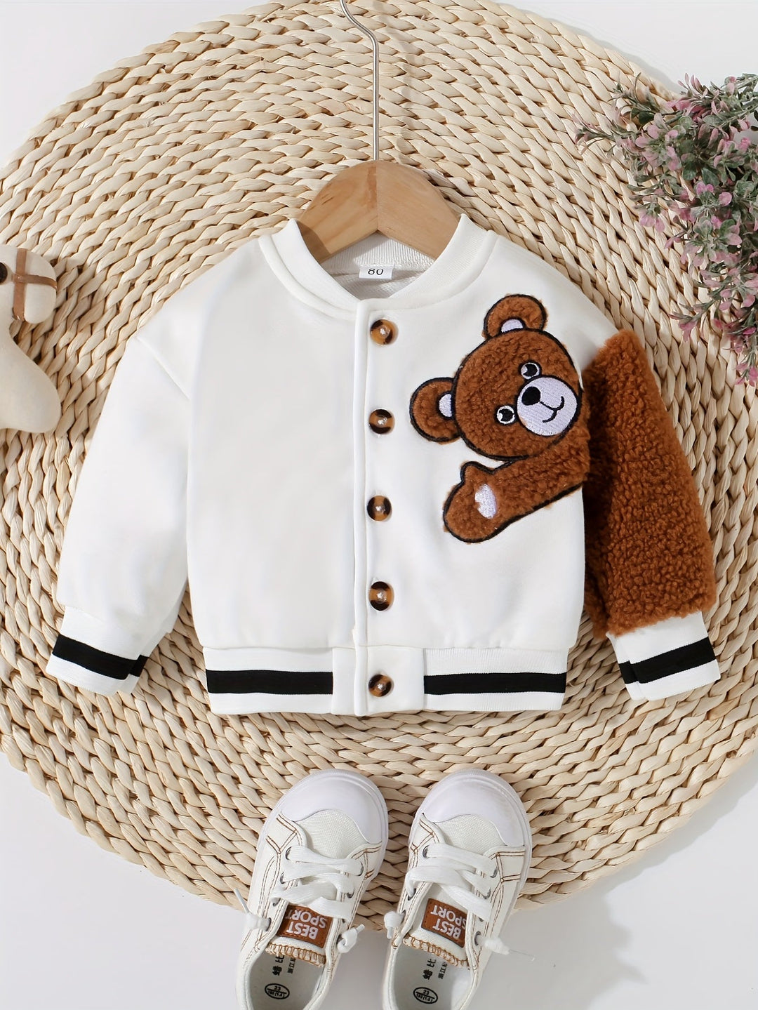 Baby Toddler Boys Adorable Bear Embroidered Long Sleeve Jacket Gen U Us Products