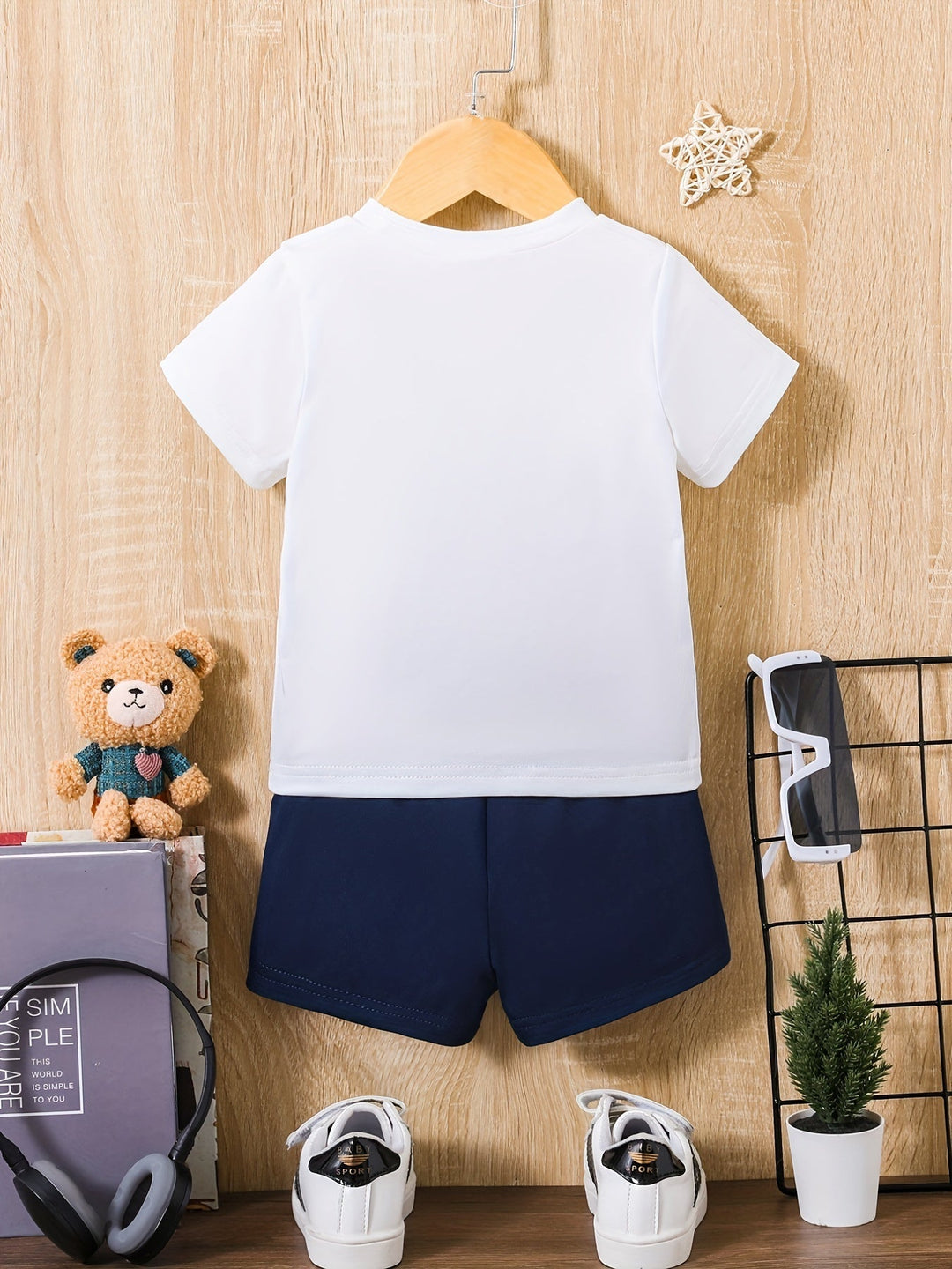 Baby Toddler Boys Cool Skateboard Bear Graphic Tee and Shorts Set Gen U Us Products