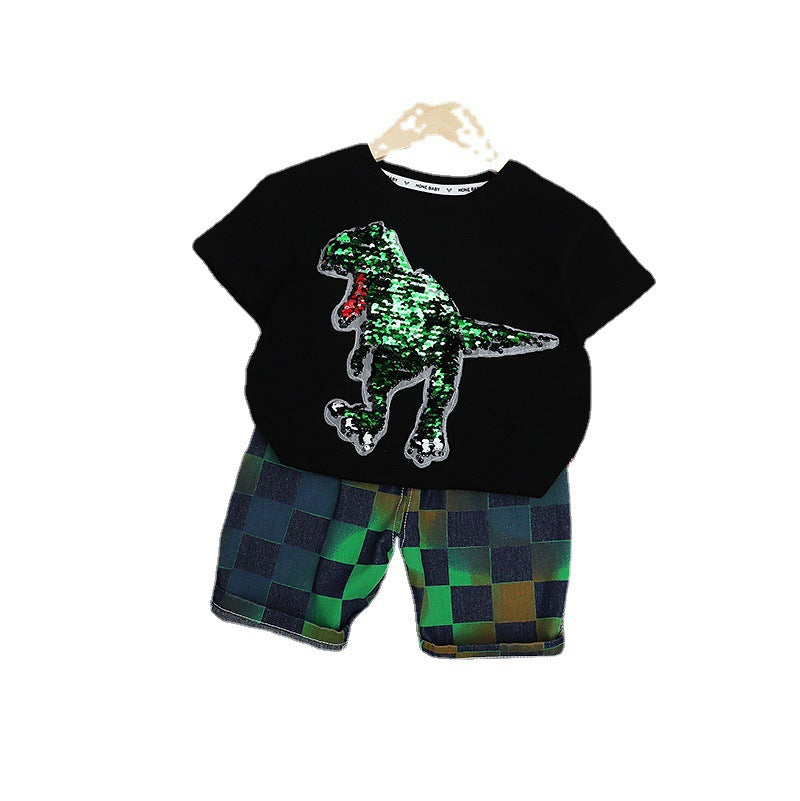Baby Toddler Boys Cotton Short Sleeve Dinosaur Shirt and Shorts Gen U Us Products