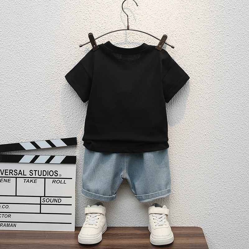 Baby Toddler Boys Dancing Astronaut Cotton Shirt and Denim Shorts Gen U Us Products