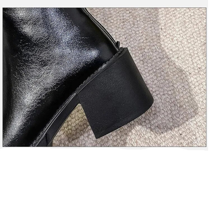 Belt Buckle Plush Fur Edge Knee High Gothic Platform Boots Gen U Us Products