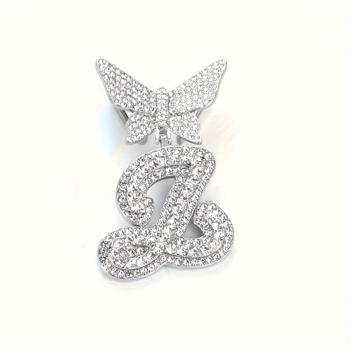 Bling Iced Out Large A-N Initials Butterfly Necklace Gen U Us Products