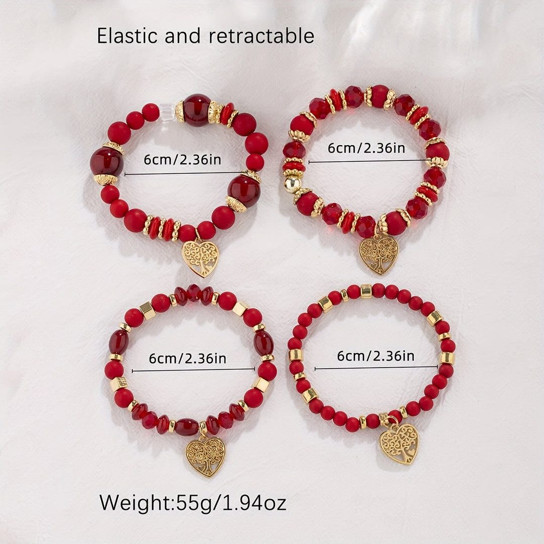 Bohemian Hollow Heart Glass Beads Tassel Multilayer Bracelets Gen U Us Products