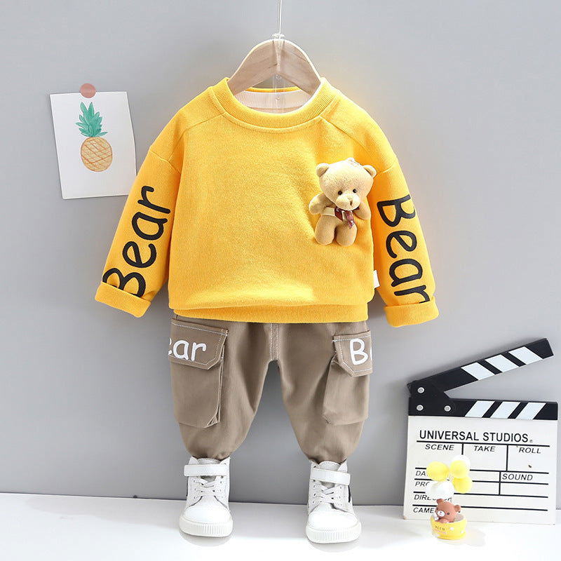 Boys Cool Comfy Cotton Bear Pendant Pullover and Pants - Gen U Us Products -  