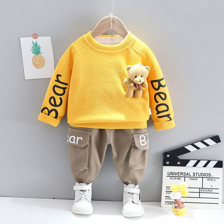 Boys Cool Comfy Cotton Bear Pendant Pullover and Pants - Gen U Us Products -  